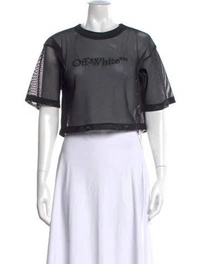 Pre-owned Off-white 2023 Graphic Print Crop Top W/ Tags In White