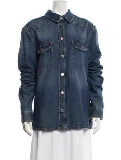 Pre-owned Off-white 2023 Long Sleeve Denim Shirt In Blue