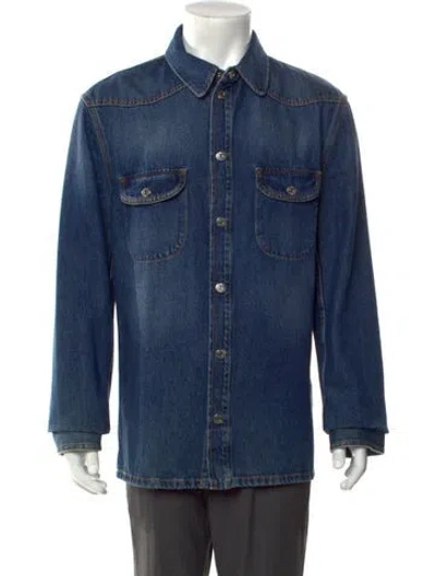 Pre-owned Off-white 2023 Long Sleeve Denim Shirt W/ Tags In Blue