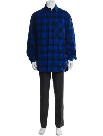 Pre-owned Off-white 2023 Plaid Print Shirt In Blue