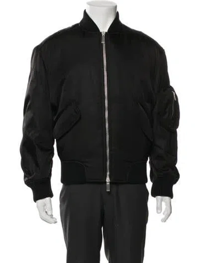 Pre-owned Off-white 2023 Signature Logo Bomber Jacket In Black