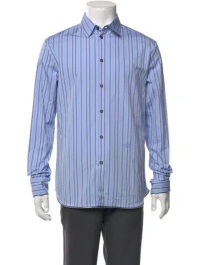 Pre-owned Off-white 2023 Striped Dress Shirt W/ Tags In Blue