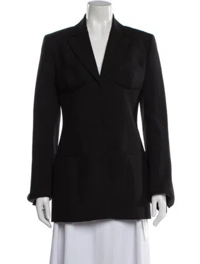Pre-owned Off-white 2023 Virgin Wool Blazer In Black