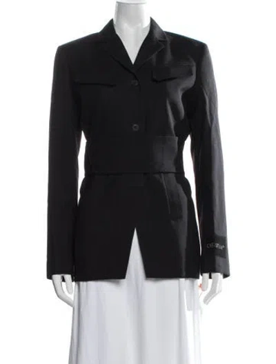 Pre-owned Off-white 2023 Virgin Wool Blazer In Black