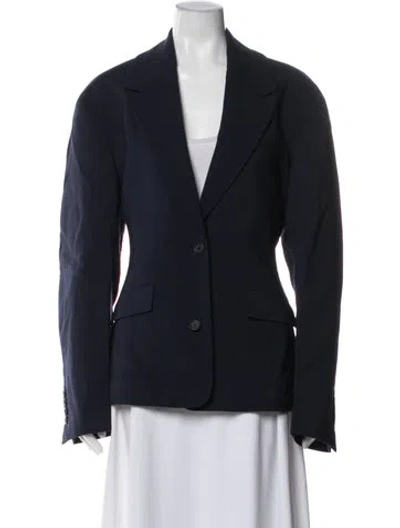 Pre-owned Off-white 2023 Virgin Wool Blazer W/ Tags In Blue