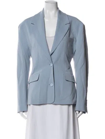 Pre-owned Off-white 2023 Virgin Wool Blazer W/ Tags In Blue