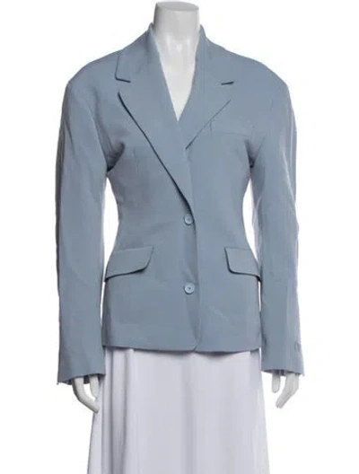 Pre-owned Off-white 2023 Virgin Wool Blazer W/ Tags In Blue
