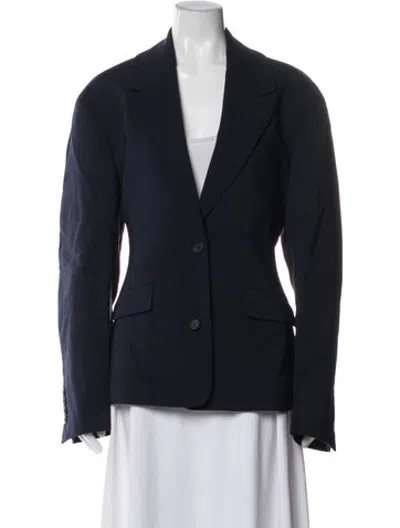 Pre-owned Off-white 2023 Virgin Wool Blazer W/ Tags In Blue