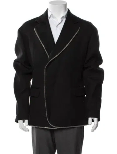 Pre-owned Off-white 2023 Virgin Wool Moto Jacket In Black