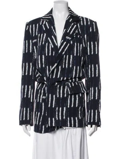 Pre-owned Off-white 2023 Wool Coat W/ Tags In Blue