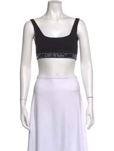 Pre-owned Off-white 2024 Scoop Neck Sports Bra In Black