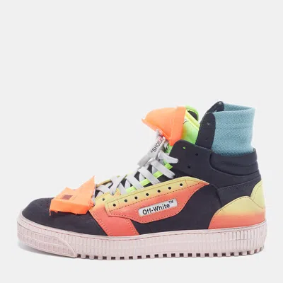 Pre-owned Off-white 3.0 Off Court Size 40 Multicolor Leather And Nubuck Leather High Top Sneakers
