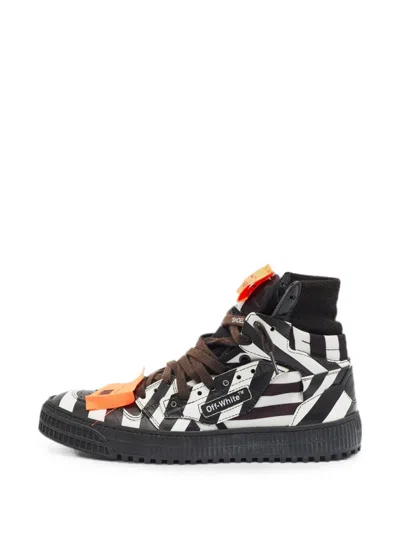 Pre-owned Off-white 3.0 Off Court Striped Sneakers In Black