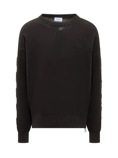 Off-white 3d Diag Knit Sweater In Black