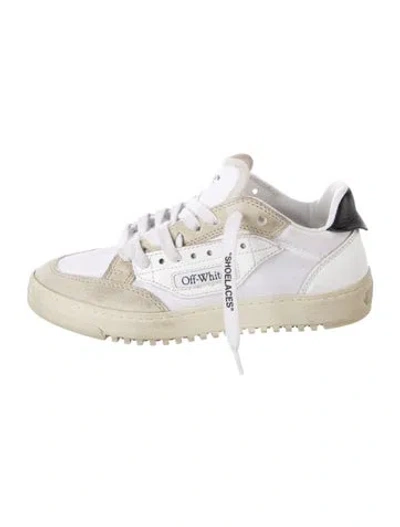 Pre-owned Off-white 5.0 Canvas, Suede And Leather Sneakers - Sneakers In White