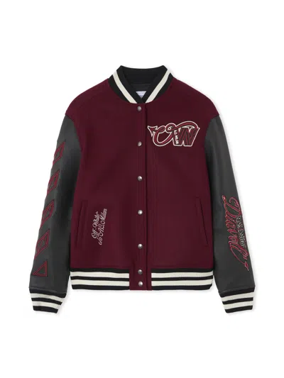 Off-white Ac Milan X ™ Varsity Jacket In Burgundy