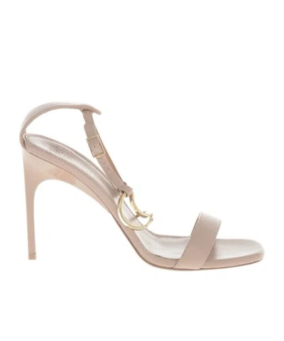 OFF-WHITE ACCENT-DETAIL LEATHER SANDALS