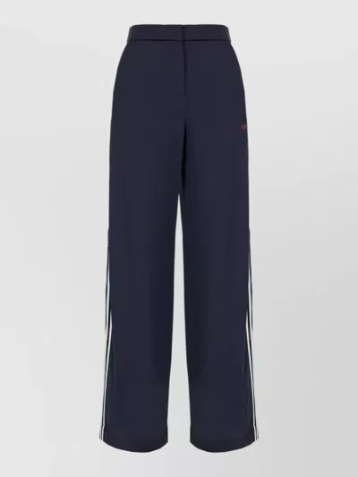 Off-white Acetate Blend Joggers Belt Loops Side Stripe In Blue