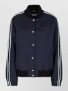 Off-white Acetate Blend Padded Bomber Jacket In Blue