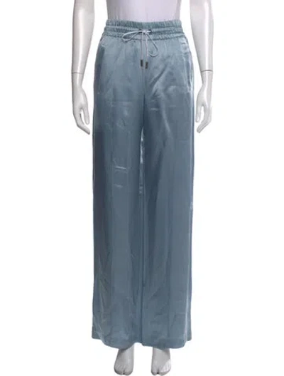 Pre-owned Off-white Acetate Wide Leg Pants In Blue