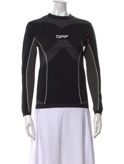 Pre-owned Off-white Active Graphic Print Top In Black