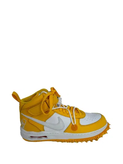 Pre-owned Off-white Air Force 1 Mid Sp Sneakers In Yellow