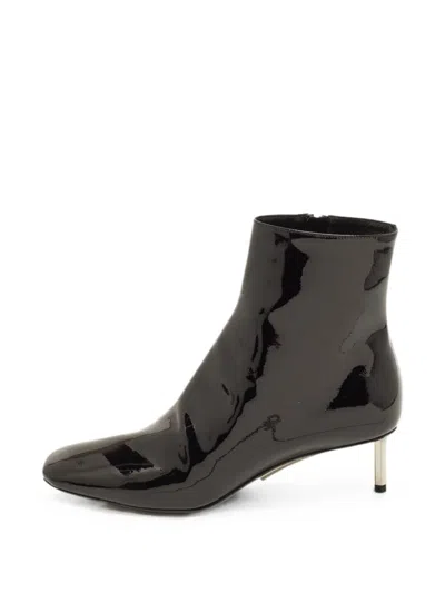 Pre-owned Off-white Allen Leather Ankle Boots In Black