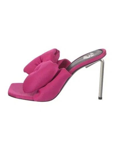 Pre-owned Off-white Allen Leather Slides In Pink