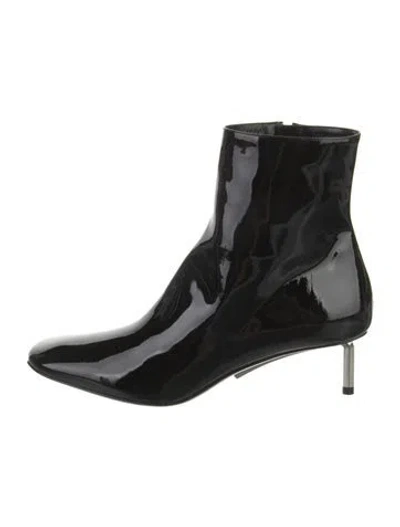 Pre-owned Off-white Allen Patent Leather Boots In Black