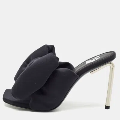 Pre-owned Off-white Allen Size 36 Black Neoprene Bow Slide Sandals