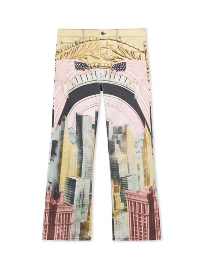 Off-white All-over Moneyworld Slim Relax Jeans In Multi