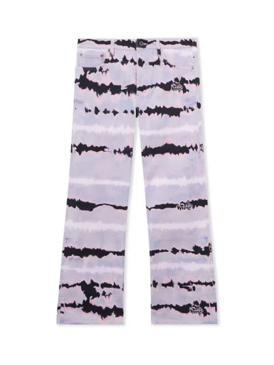 Off-white All-over Tie-dye Slim Relax Jeans In Purple