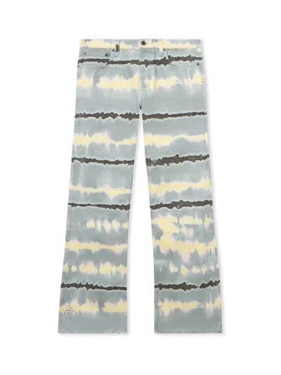 Off-white All-over Tie-dye Slim Relax Jeans In Gray