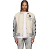 Off-white Logo-embroidered Varsity Jacket In Neutral