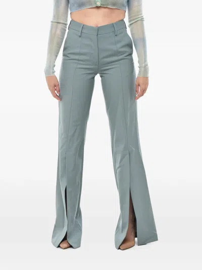 Off-white Ankle-split Wide-leg Trousers In Blue