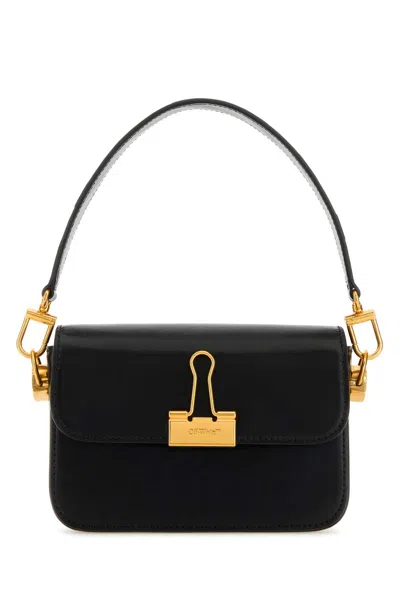 Off-white Antiqued Gold Hardware Shoulder Bag In Black