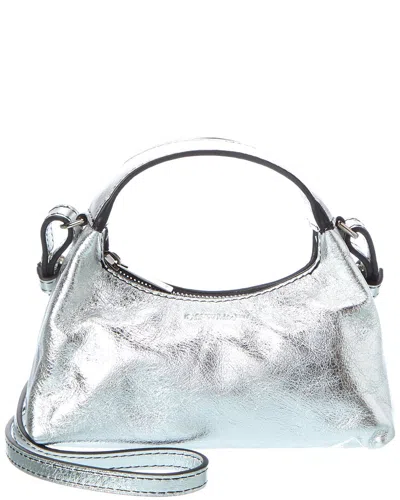 Off-white Arcade Leather Hobo Bag In Silver