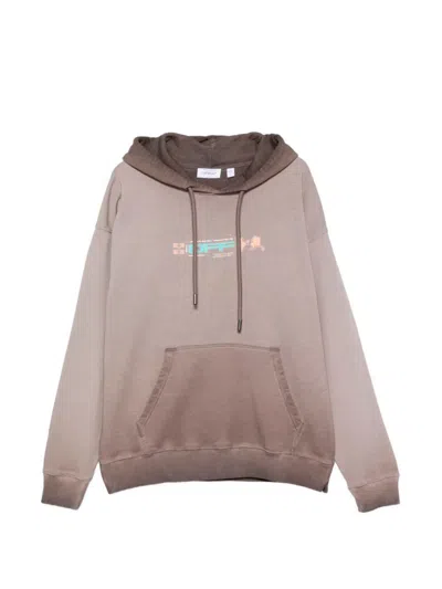 Off-white Arrows-print Cotton Hoodie In Grey