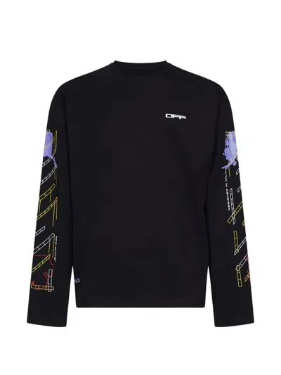 Off-white Archigeography Arrow Long-sleeve T-shirt In Black