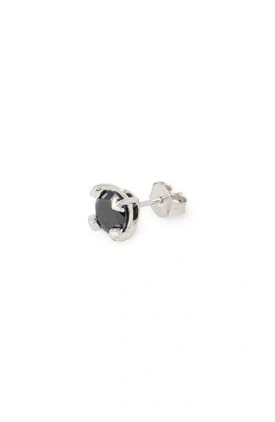 Off-white Arrow Black Lab Grown Diamond Single Stud Earring In Silver