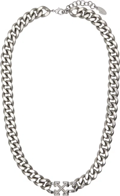 Off-white Arrow Chain Necklace In Metallic