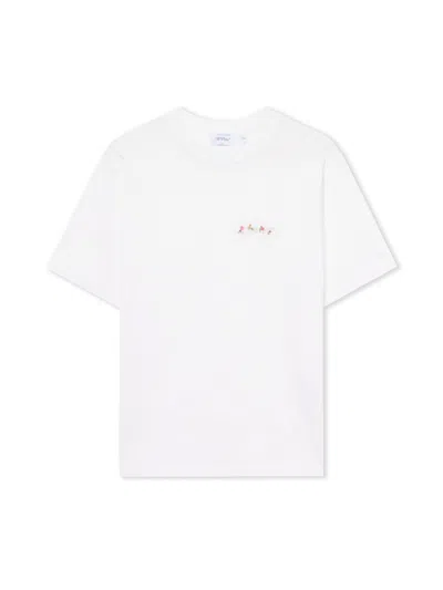 Off-white Arrow Chine Flower T-shirt In White Hawthorn Rose