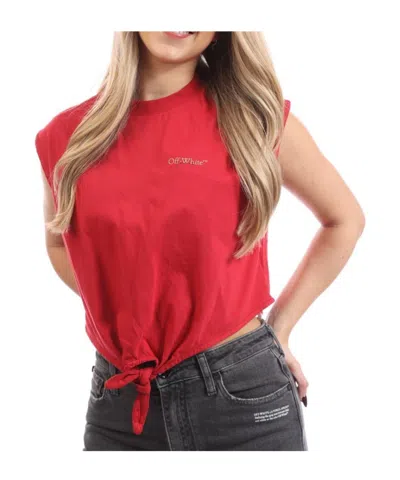 Off-white Arrow Crop Top In Red