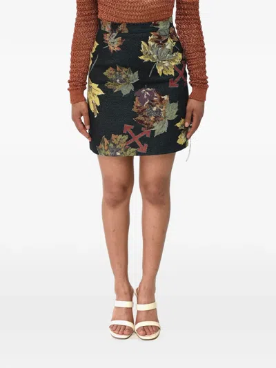 Off-white Arrow Crossjacquard Mini Skirt In Multi