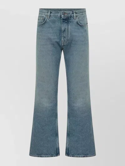Off-white Arrow Detail Flared Leg Denim Jeans In Blue