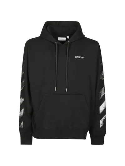 Off-white Arrow Skate Hooded Sweatshirt Graphic Logo In Black