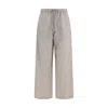 Off-white Beige Drawstring Joggers In Gray