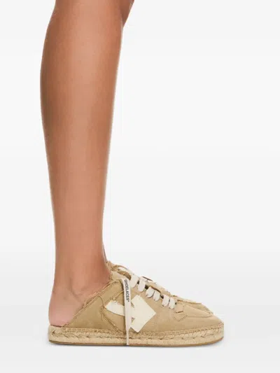 Off-white Arrow Lace-up Mule Espadrilles In Brown