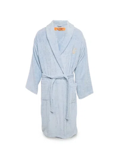 Pre-owned Off-white Arrow Leaves Logo Bathrobe In Blue