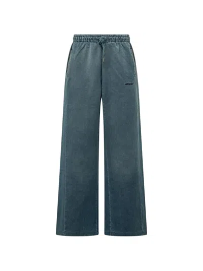 Off-white Arrow Logo-detail Track Pants In Blue